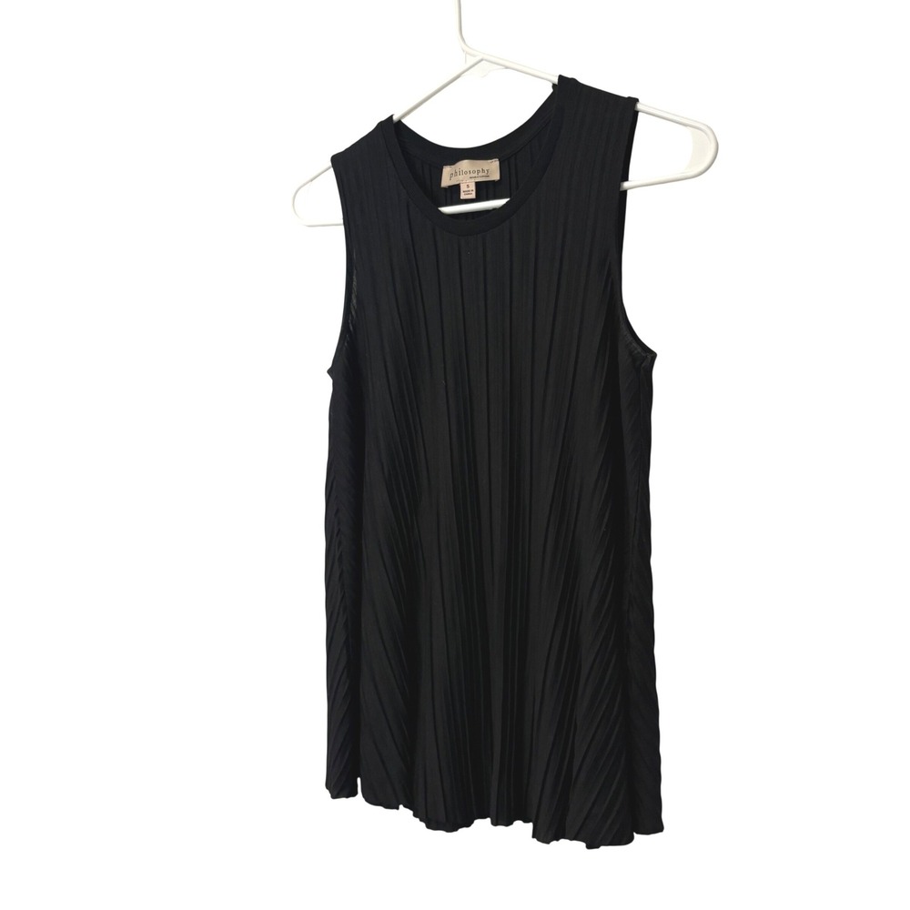 Philosophy Clothing Pleated Tank Top Women S Black Sleeveless Avant Garde Office